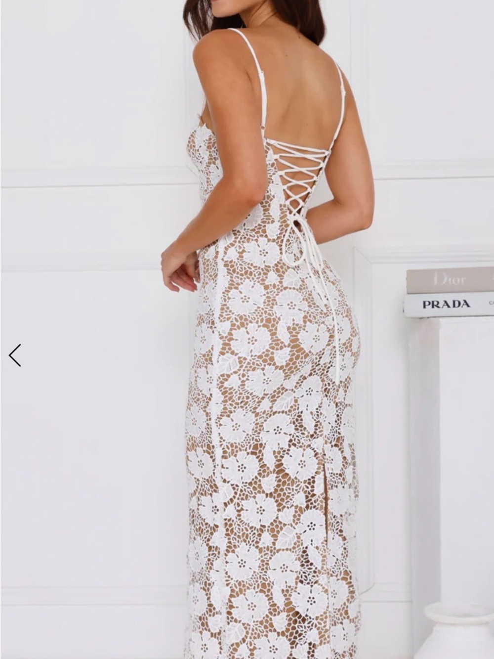 Hello Molly White Floral Lace Slip Maxi Dress - Picture 2 of 2